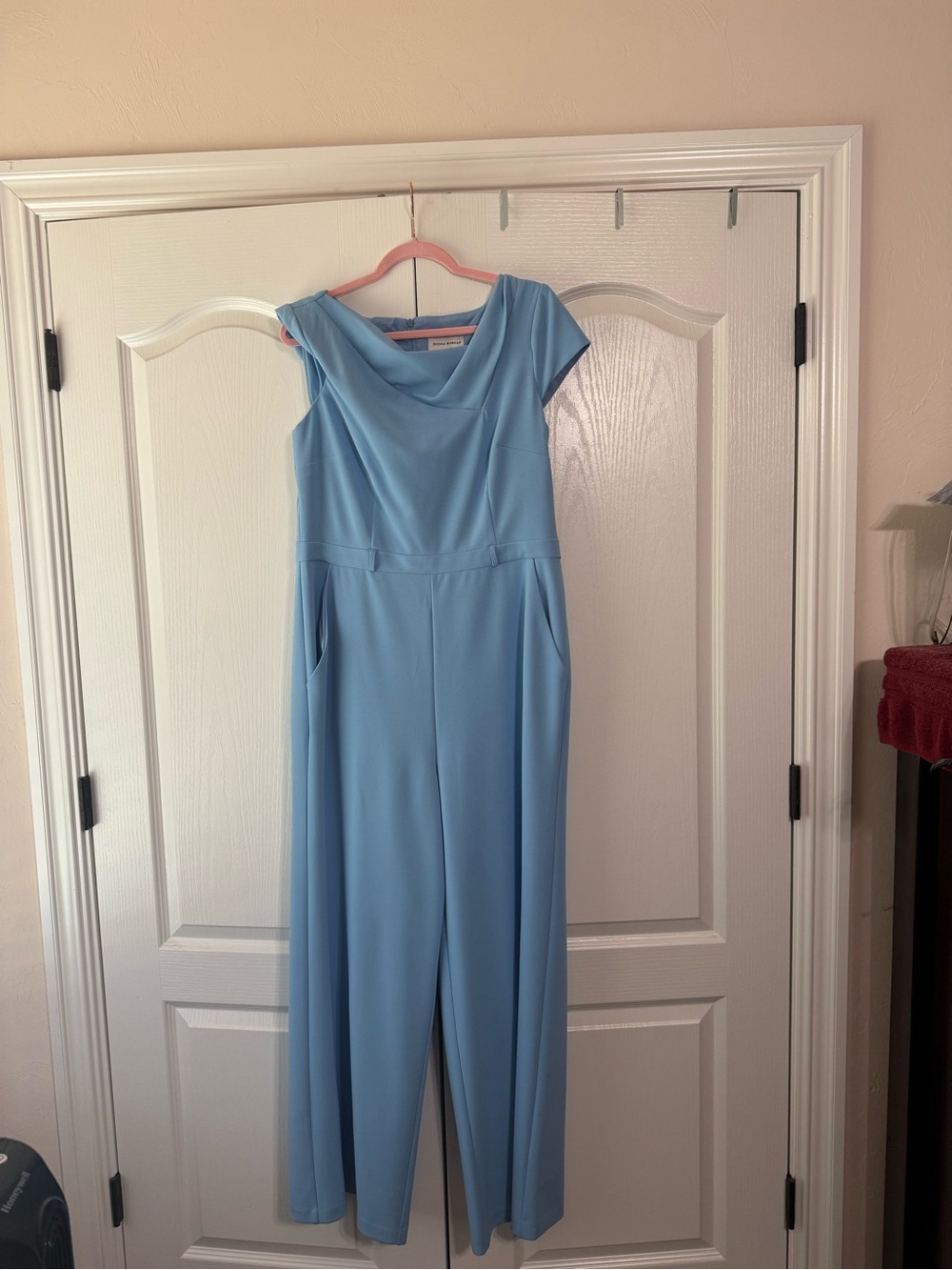 Donna Morgan Sky Blue Dress Top with Cowl Neck